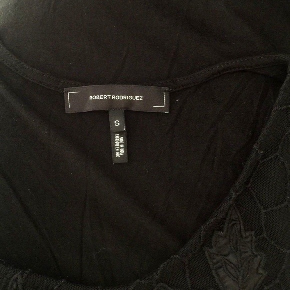 Robert Rodriguez Black Lace Floral Top Blouse S - Picture 6 of 7